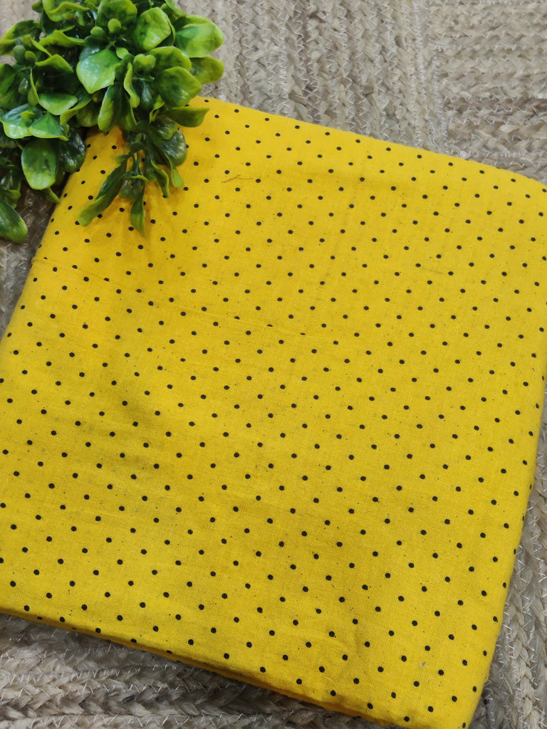 Pure cotton ajrakh fabric in yellow