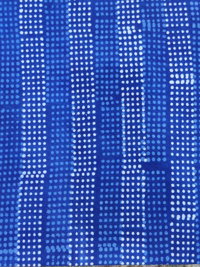 Natural Indigo Handblock Printed Cotton Fabric