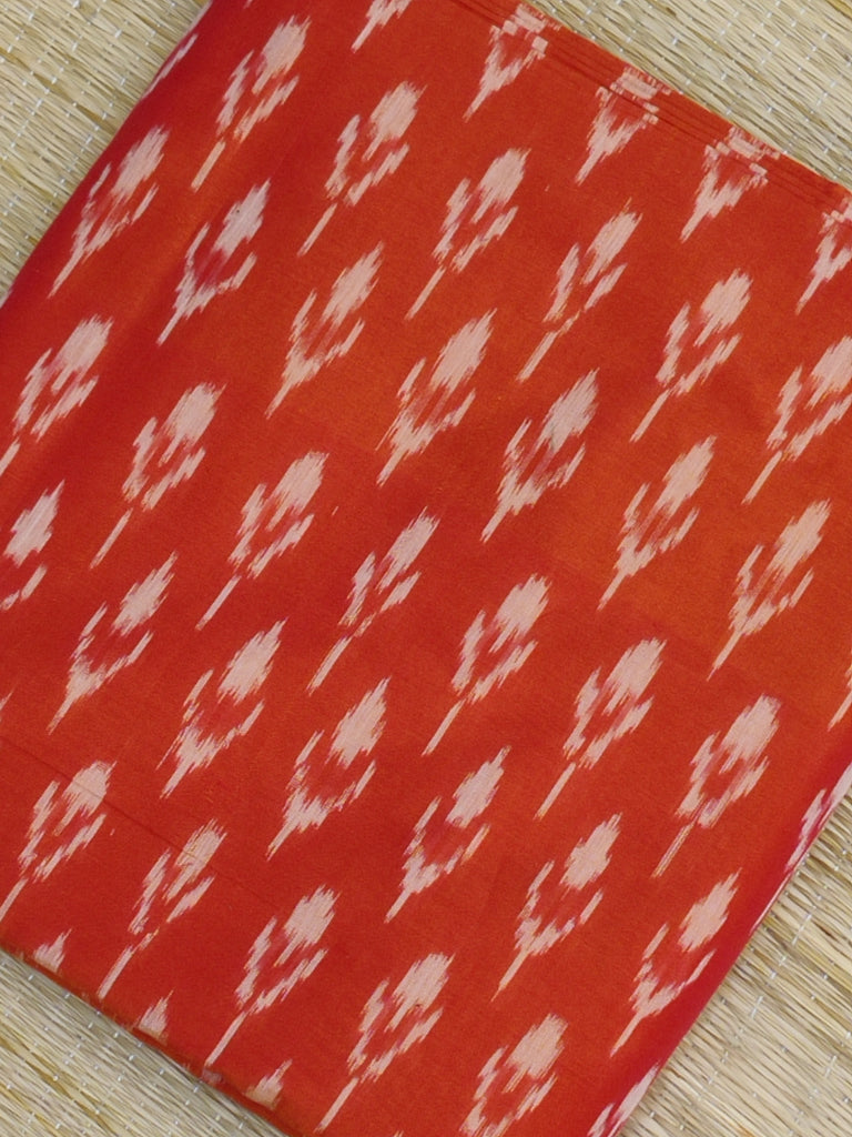 Mercerised Cotton Ikkat Fabric in Double Shaded Orange