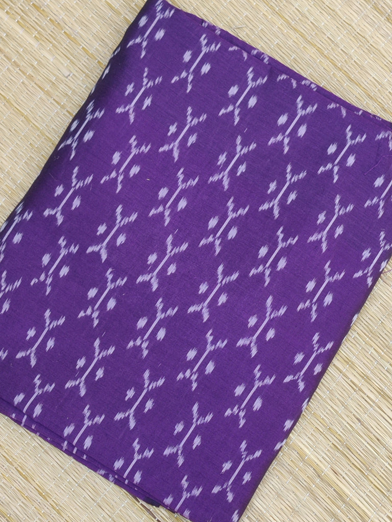 Mercerised Cotton Ikkat Fabric in Double Shaded Dark Purple