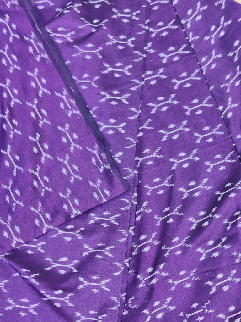 Mercerised Cotton Ikkat Fabric in Double Shaded Dark Purple